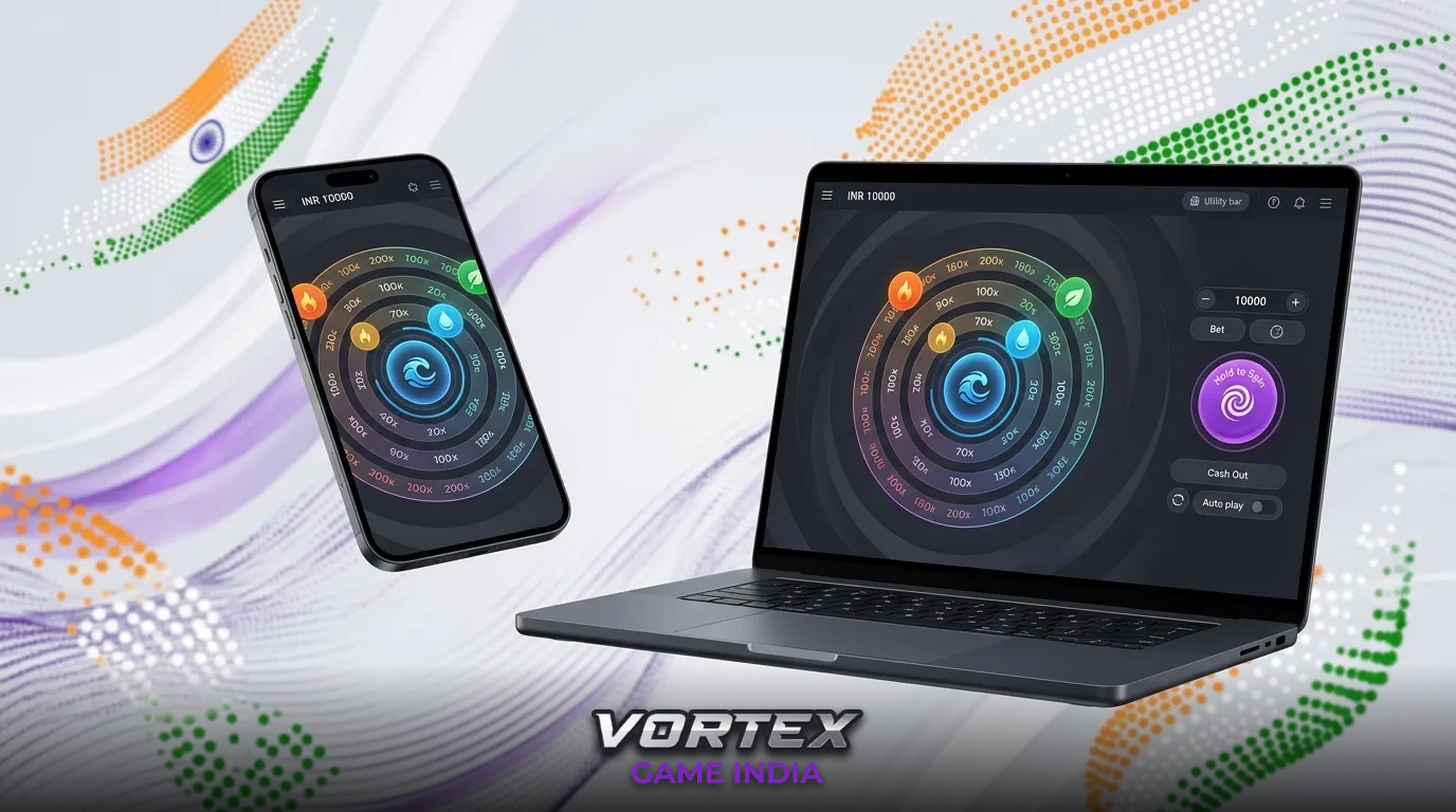 Vortex India online crash casino game with high payout potential and fast rounds